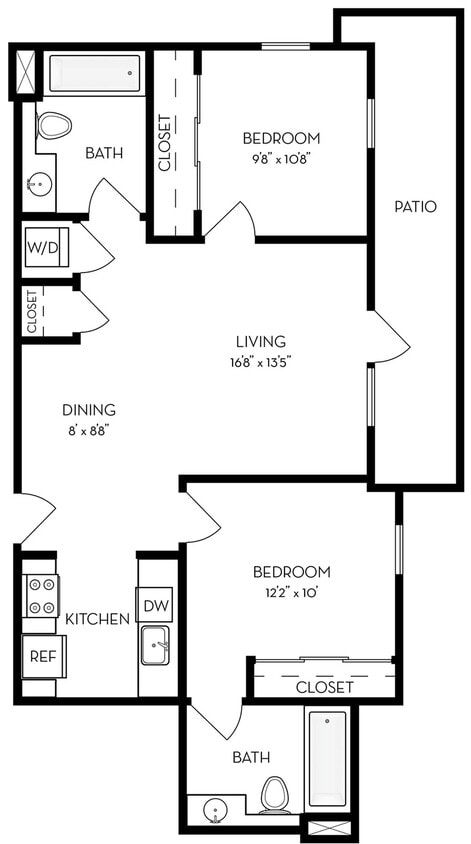 Gable - 2BR/2BA Flat