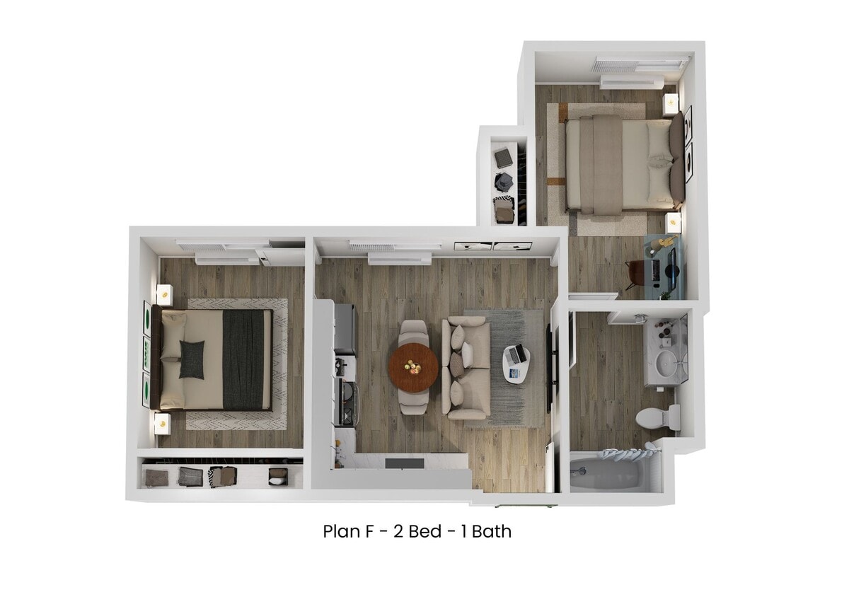 Floor Plan - Plan F - 2 x 1