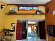 Stained glass in living room - 49174 Wayne St