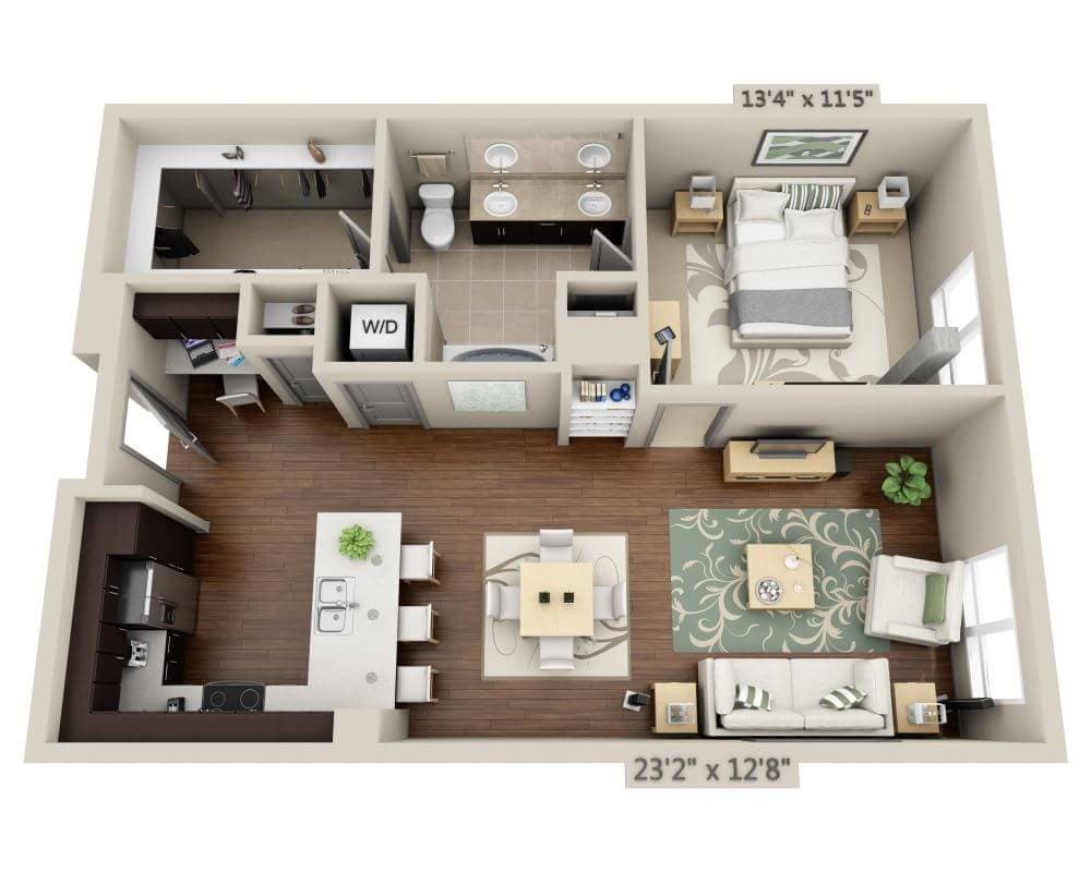 Floor Plan - One Bedroom A1K
