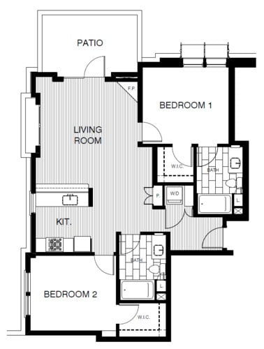 Floor Plan - 2x2 Prem 1039