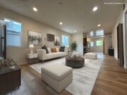 Staged Open Concept Living Room & Kitchen - 2245 Meadowvale Ave House