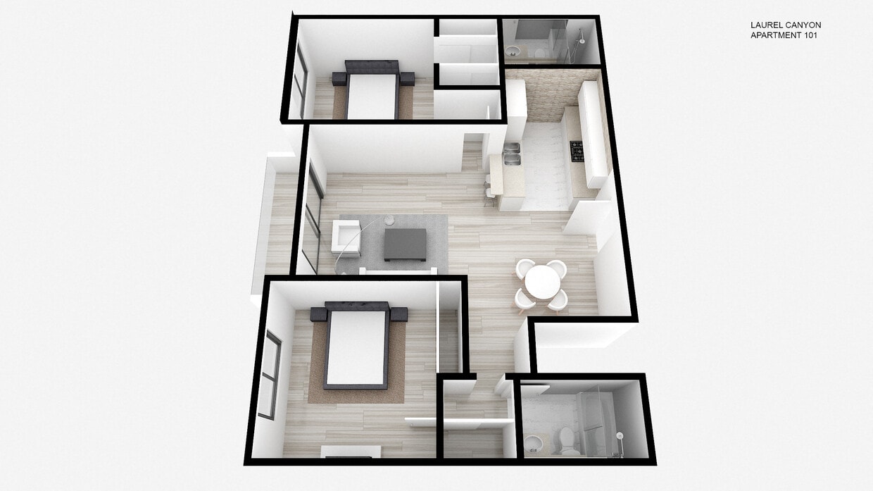Floor Plan - Two Bed ~ Two Bath