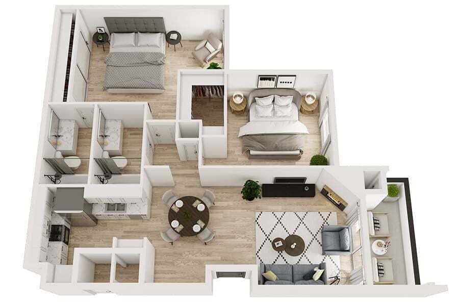 Floor Plan - 2 Bedroom E