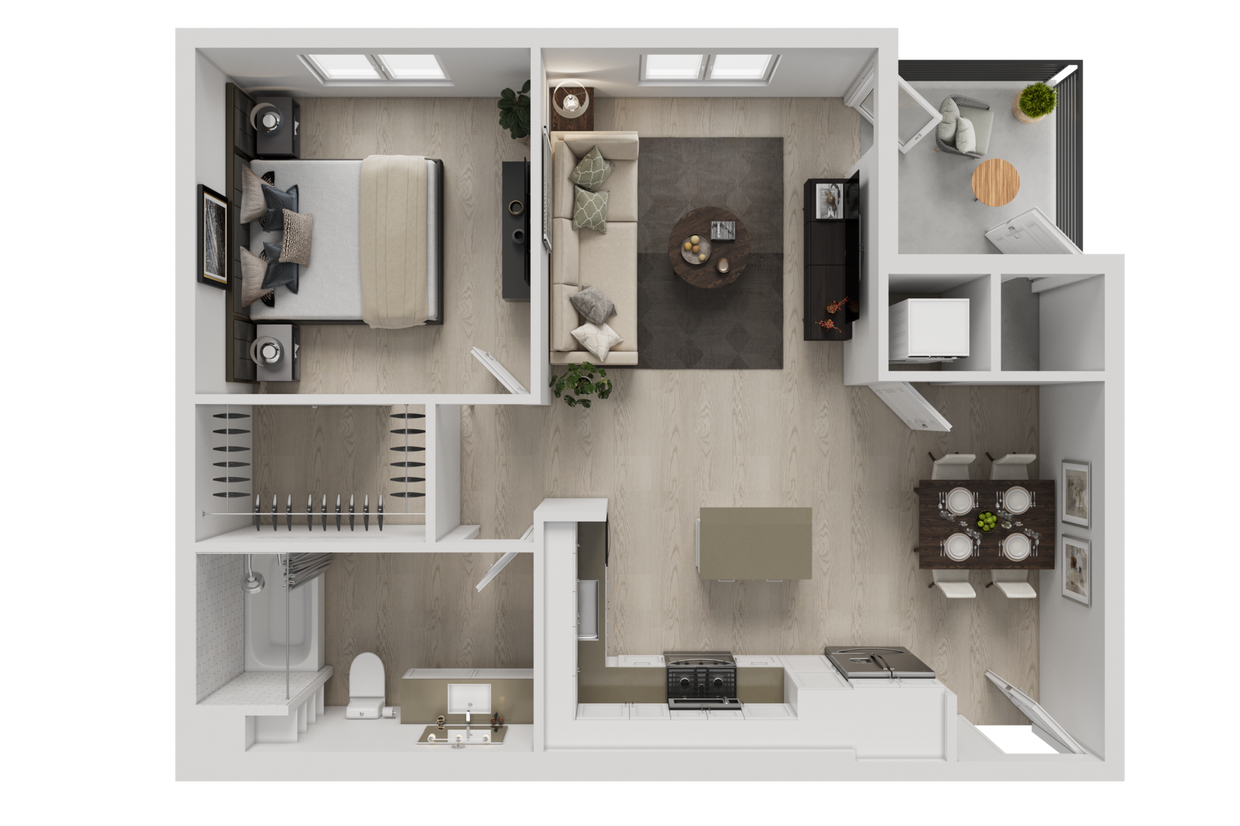 Floor Plan - 1BD, 1BTH A1
