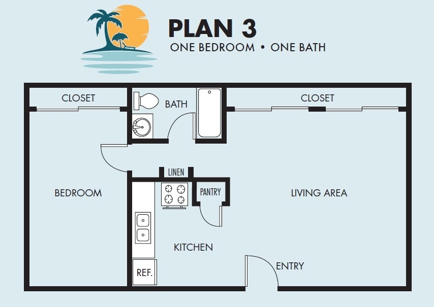Floor Plan - 1 Bedroom