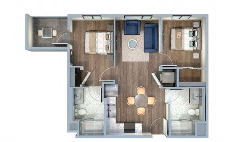 Floor Plan - 2 Bed/2 Bath-2C/2D/2E