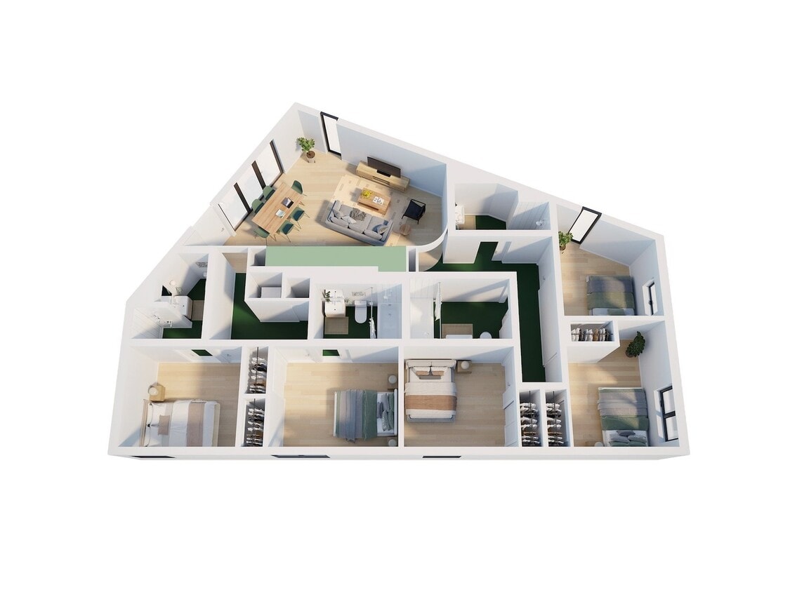 Floor Plan - Co-Living  | Beverly| 5 BR, 4 BA 