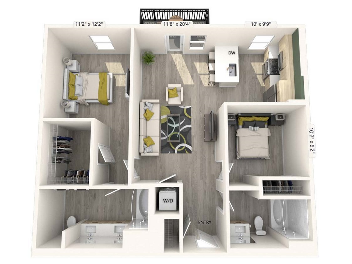 Floor Plan - B1-FinishI-1022sf