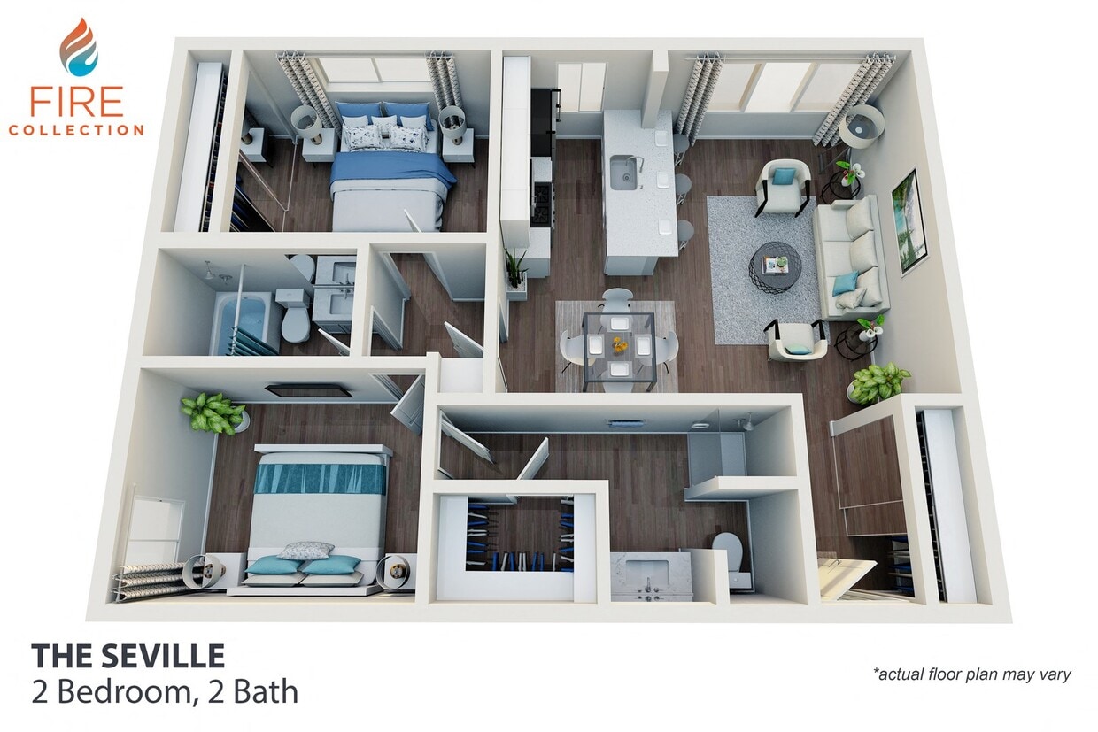 Floor Plan - 2 Bedroom, 2 Bath