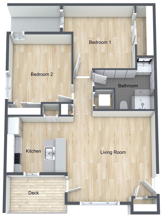 Floor Plan - 3942 Two Bedroom
