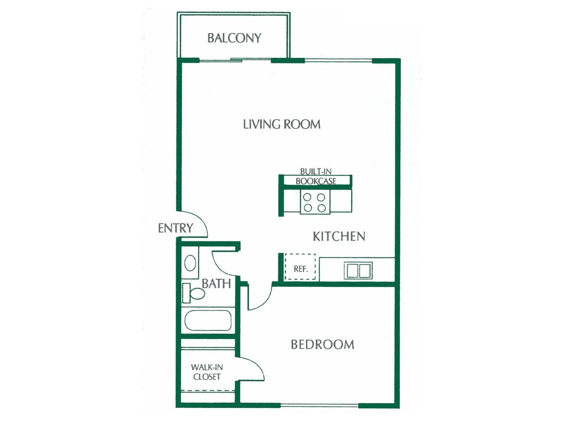 Floor Plan - 1 Bed 1 Bath