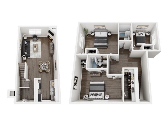 Floor Plan - 3 BD 2 BTH 