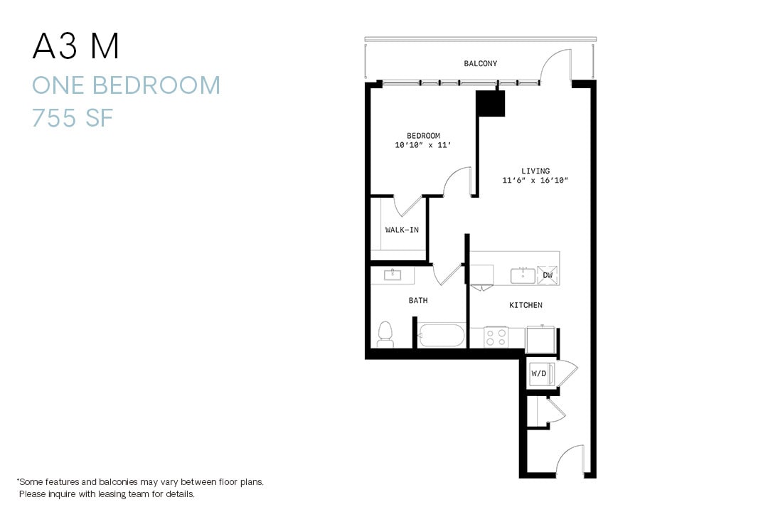 Floor Plan - One Bedroom A3m