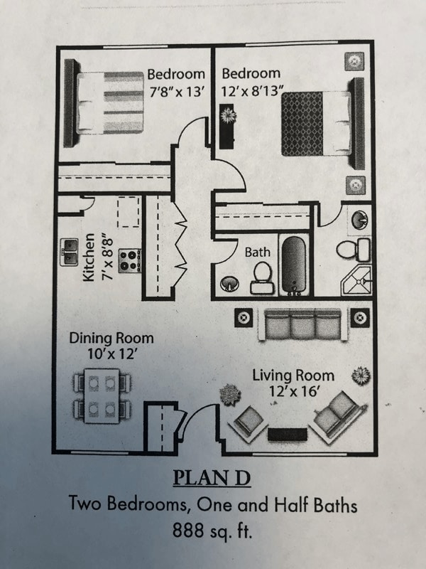 Floor Plan - 2 Bedroom 2 Bath