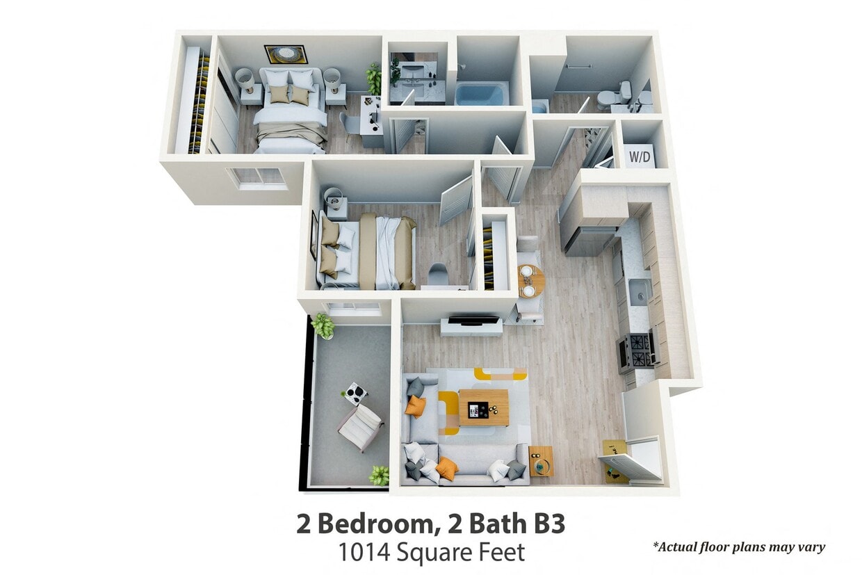 Floor Plan - 2 Bed, 2 Bath B3