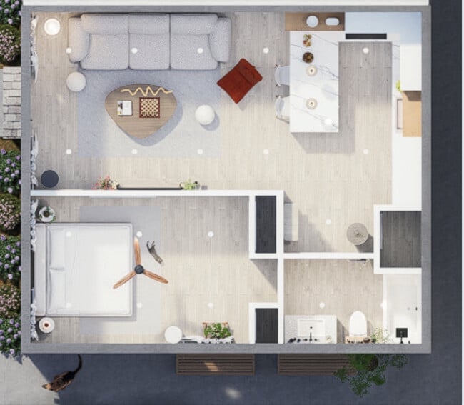 Unit Layout - 3509 S Bronson Ave Unit 1/2