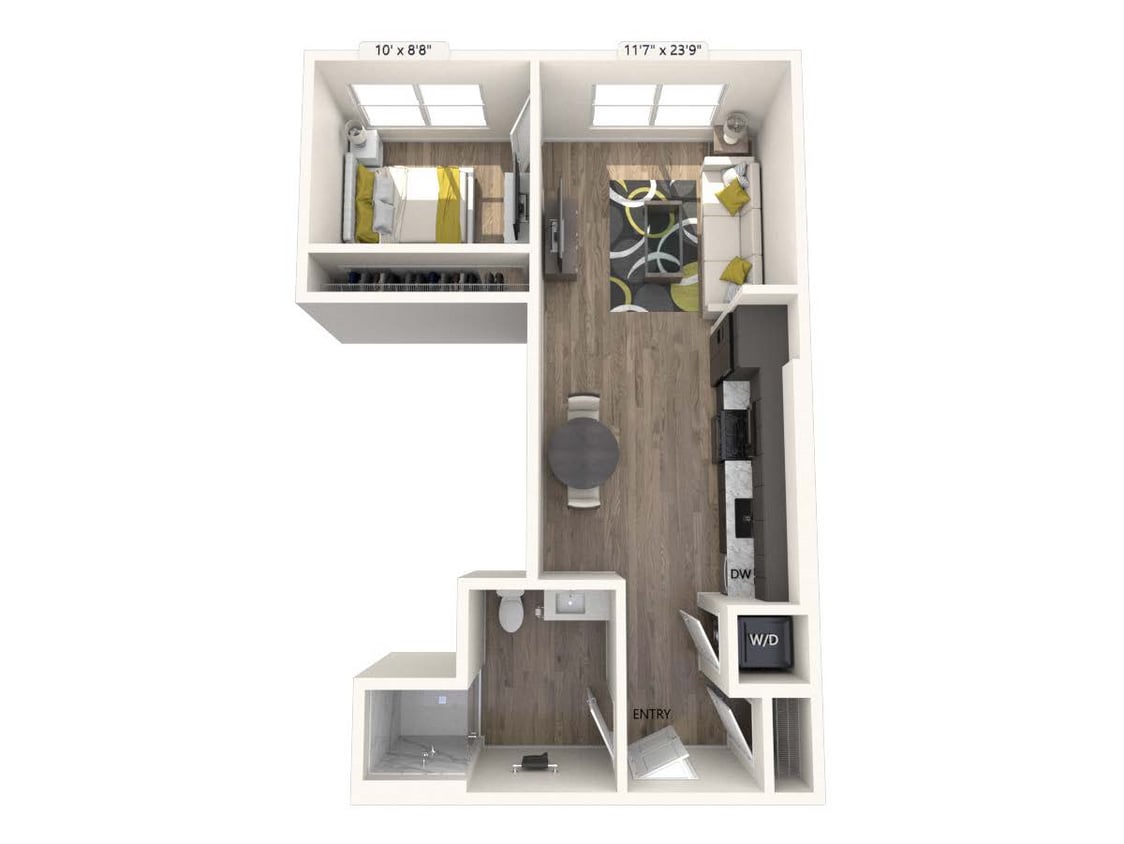 Floor Plan - AM1-Upgrade-621sf