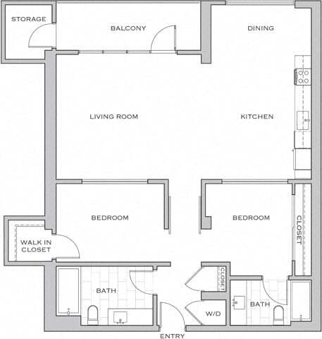 Floor Plan - 2P w/ Balcony