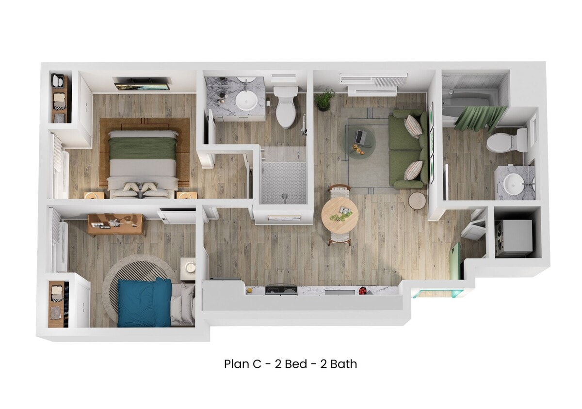 Floor Plan - Plan C - 2 x 2