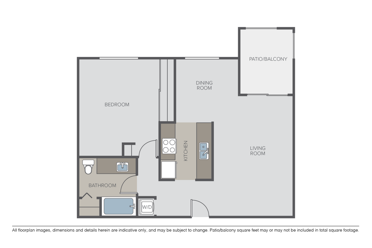 Floor Plan - B4 - 1 Bed 1 Bath