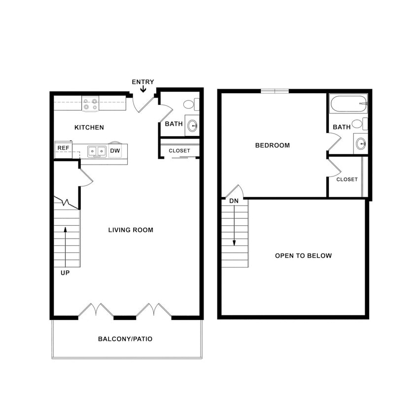 Floor Plan - 1x1.5A Loft G