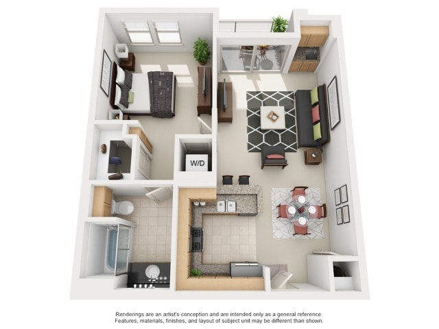 B1-Classic | 1 bed 1 bath | 685 sq ft - B1 - Classic