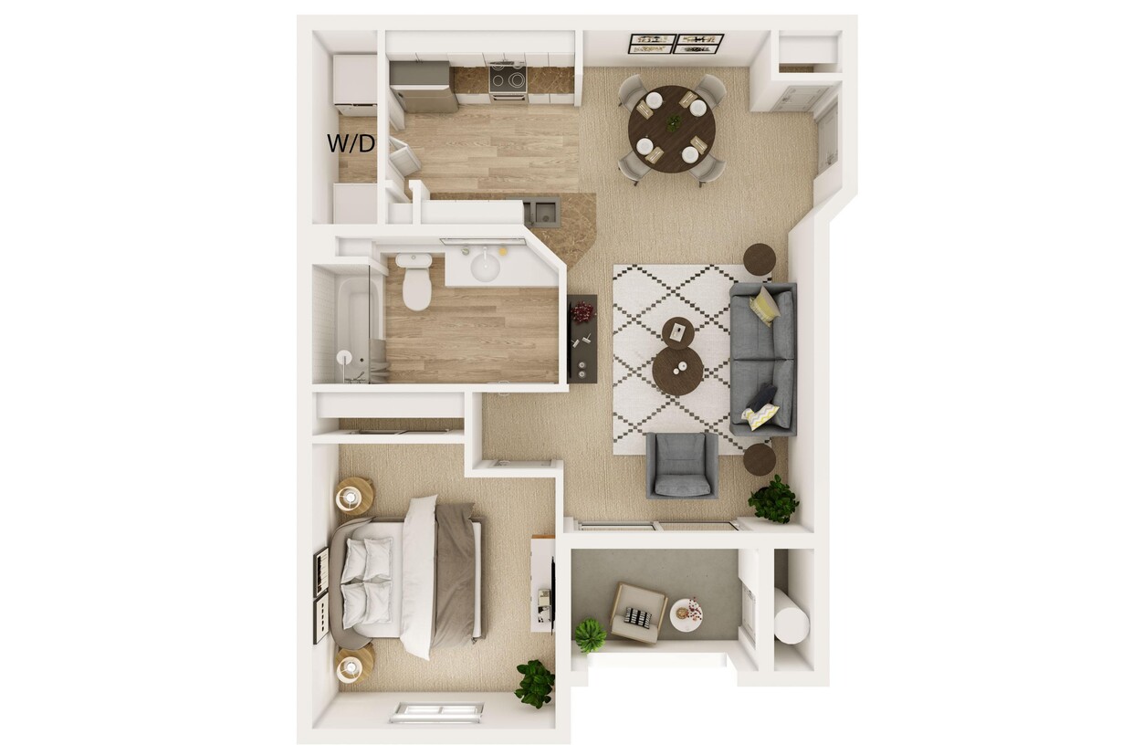 Floor Plan -  1 Bed 1 Bath A