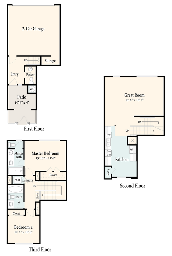Floor Plan - The Townhomes Plan 3