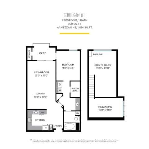 Floor Plan - Chianti with Mezzanine