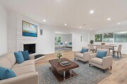 virtually staged living room - 14028 Cantlay St