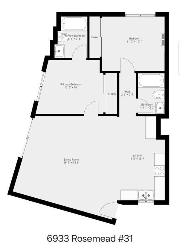 Floor Plan - 2 BR 2 BA