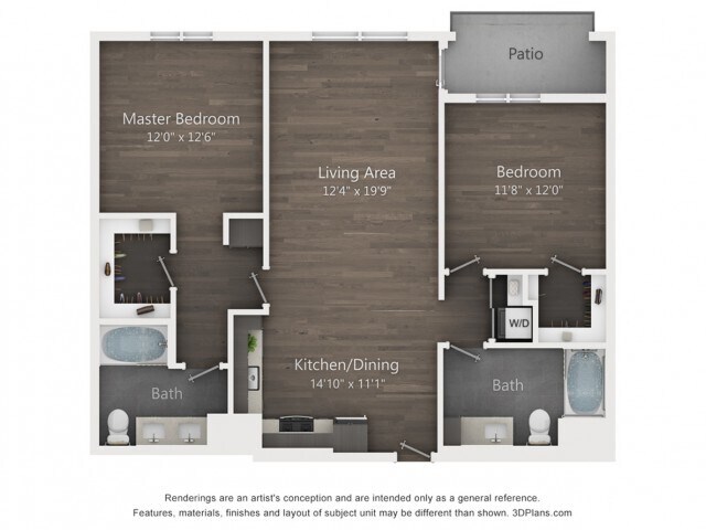 C1-3 | 2 bed 2 bath | 1119 sq ft - C1-3