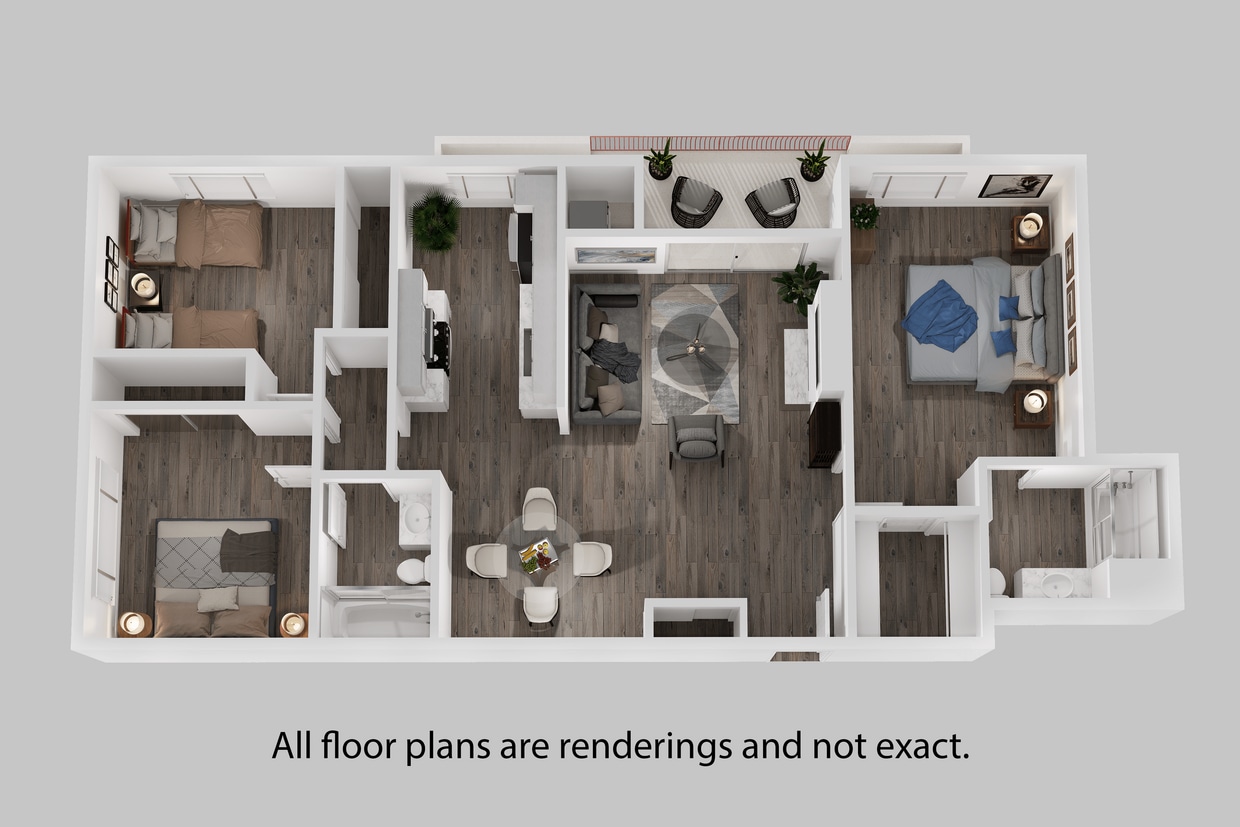 Floor Plan - 3 Bedrooms \ 2 Bathrooms