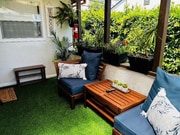 Private Patio w/ Television - 1529 1/2 Carmona Ave Apartments Unit B