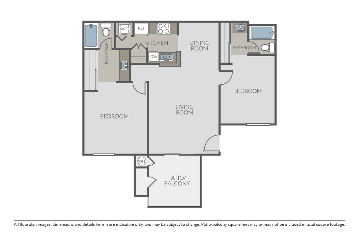 Floor Plan - 2 Bed 2 Bath (B3)