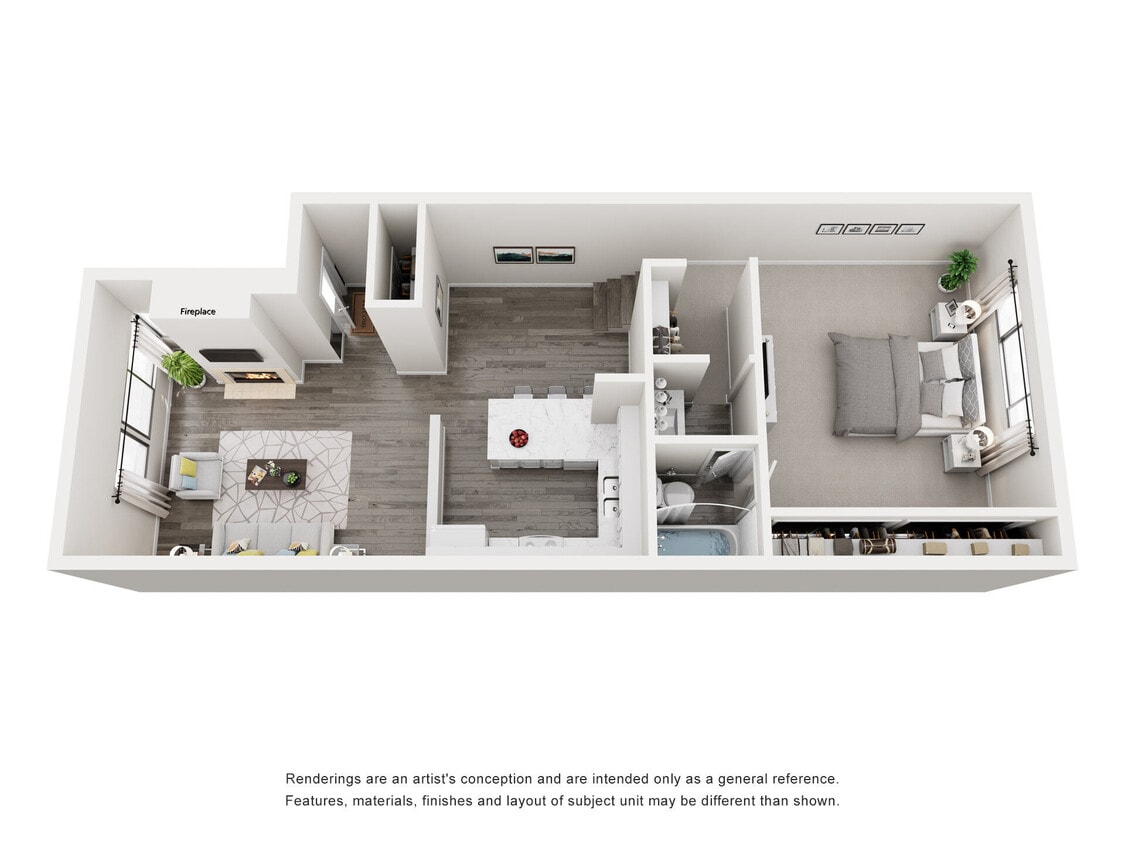 Floor Plan - 1BD, 1BTH I