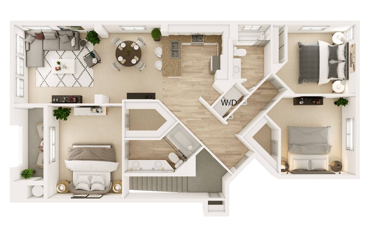 Floor Plan -  3 Bed 2 Bath