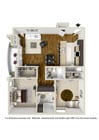 2 Bedroom Plan A - Hawthorne Regency Apartments