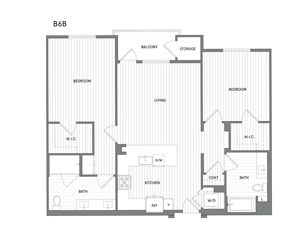 Floor Plan - 2 BR/2 BA