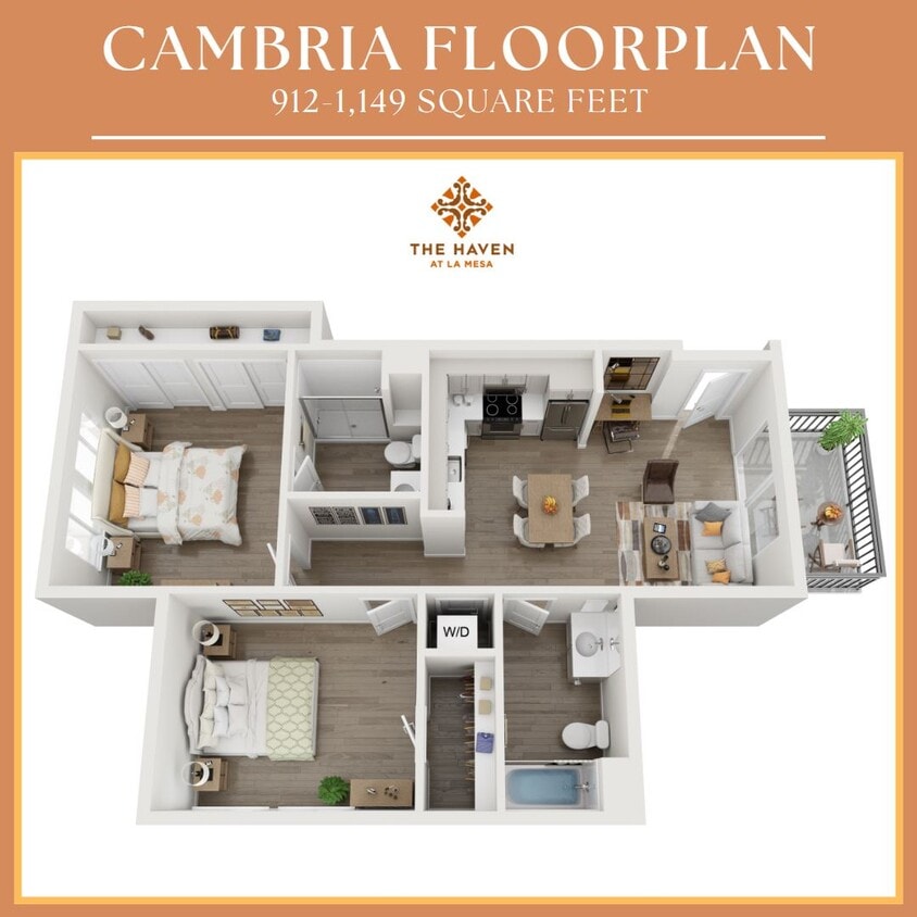 Floor Plan - Cambria - 2x2
