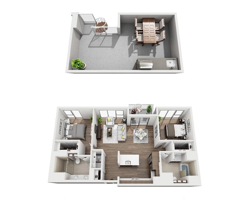 Floor Plan - Two Bedroom B2C Penthouse