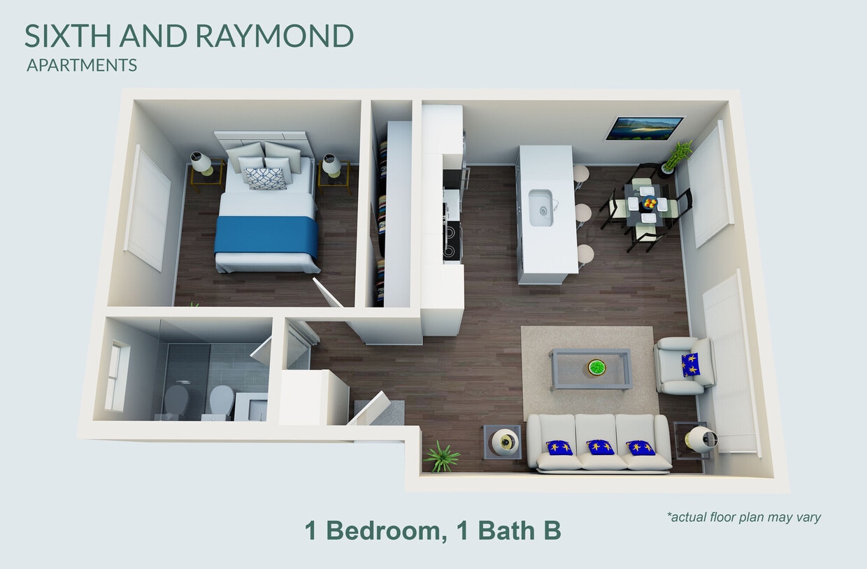 Floor Plan - 1 Bedroom 1 Bath