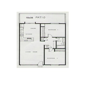 2BR/1BA - 2 Bed 1 Bath - 971 Sqft