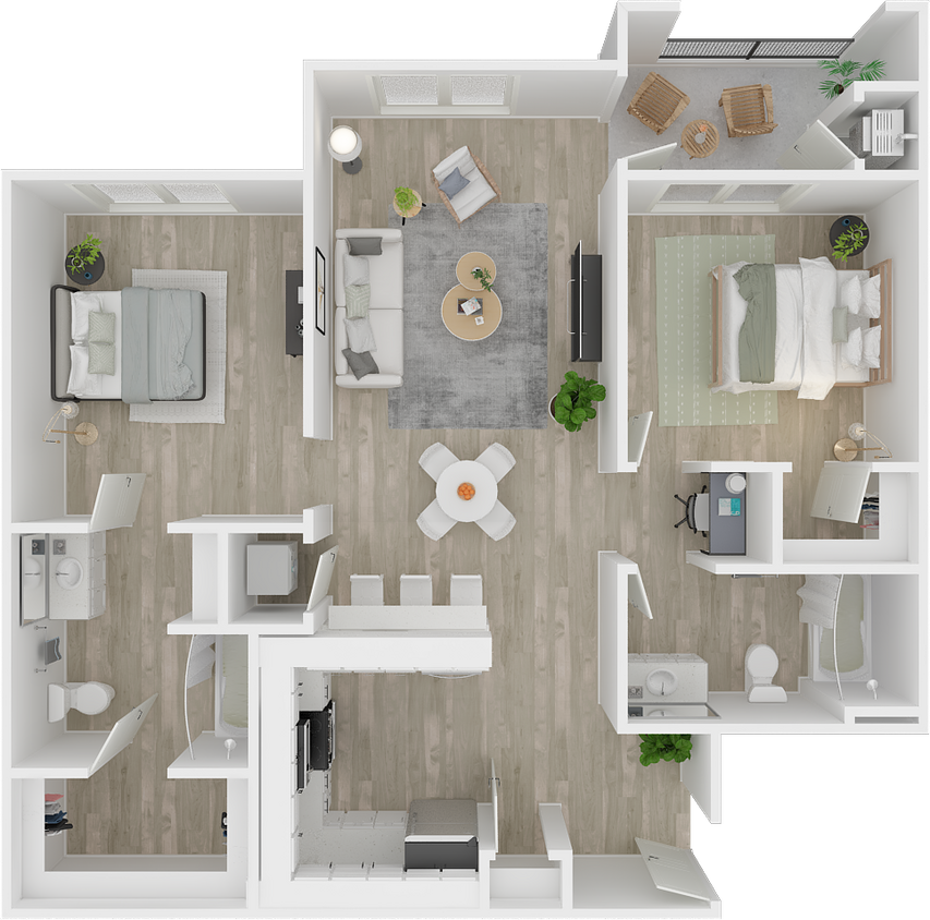 Floor Plan - "Desert Lily" 2x2b