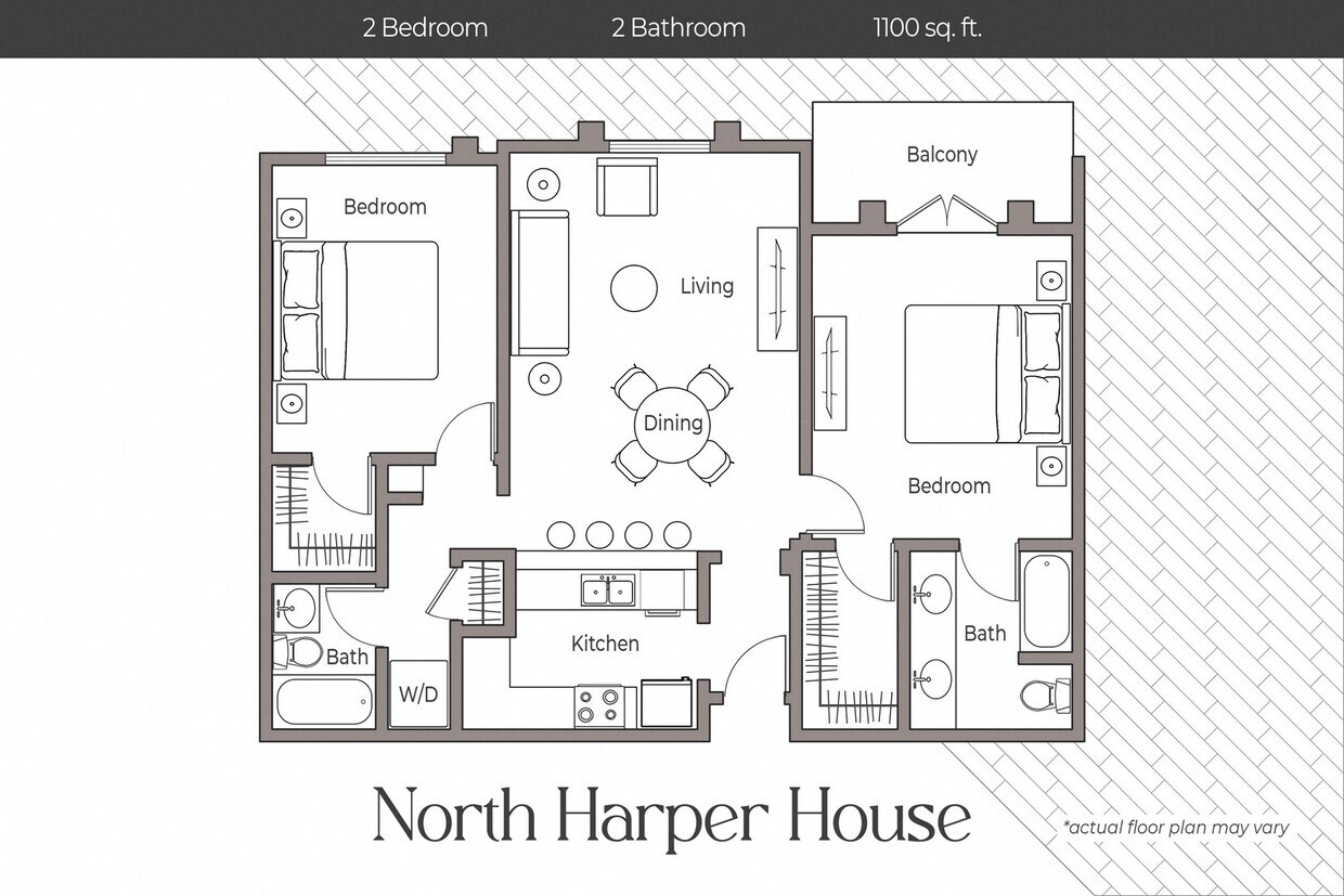 Floor Plan - Two Bedroom, Two Bath
