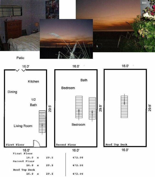 Floors plans top floor is a private rooftop deck - 3512 Pacific Ave