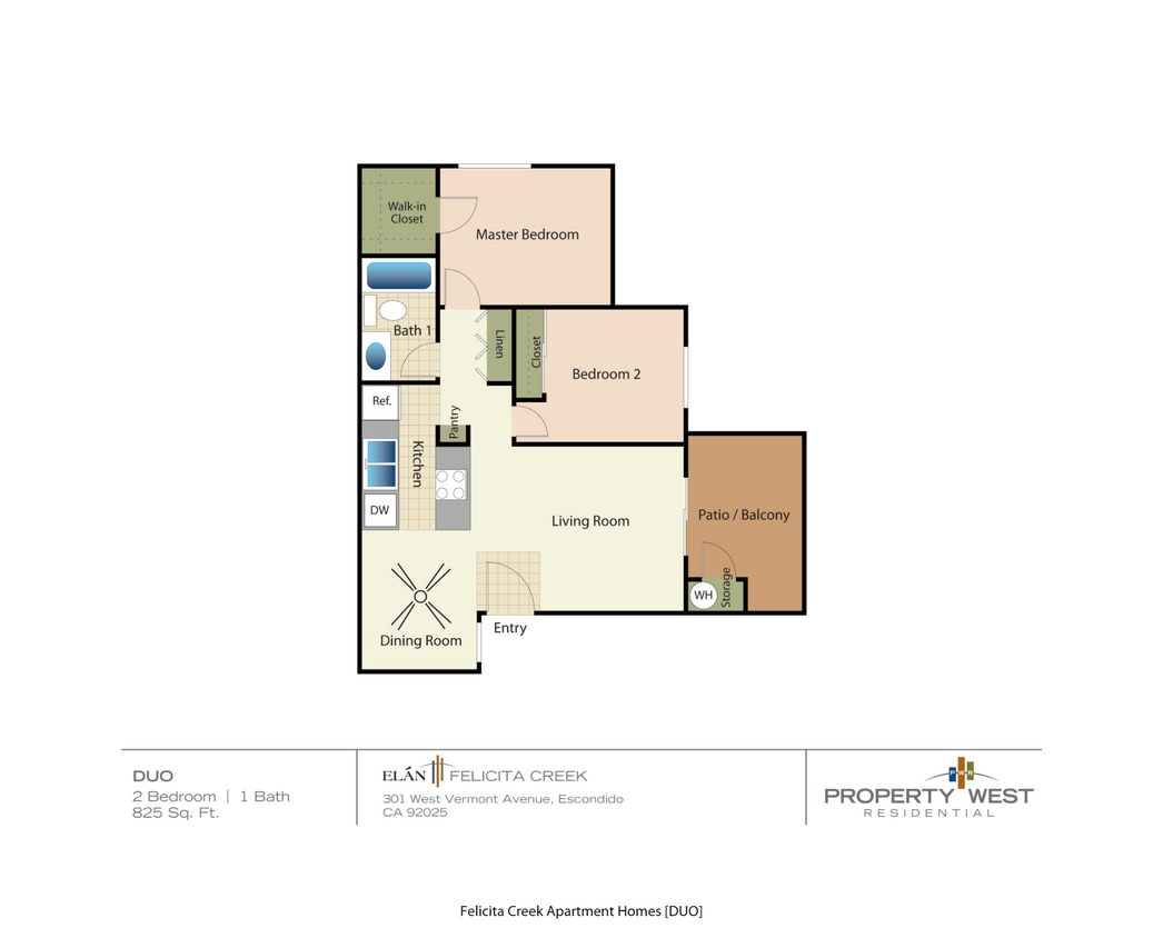 Floor Plan - 1 Bedroom 1 Bath - 21A