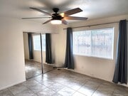 Main bedroom has full size mirrored closet. - The Junipero Palm Springs