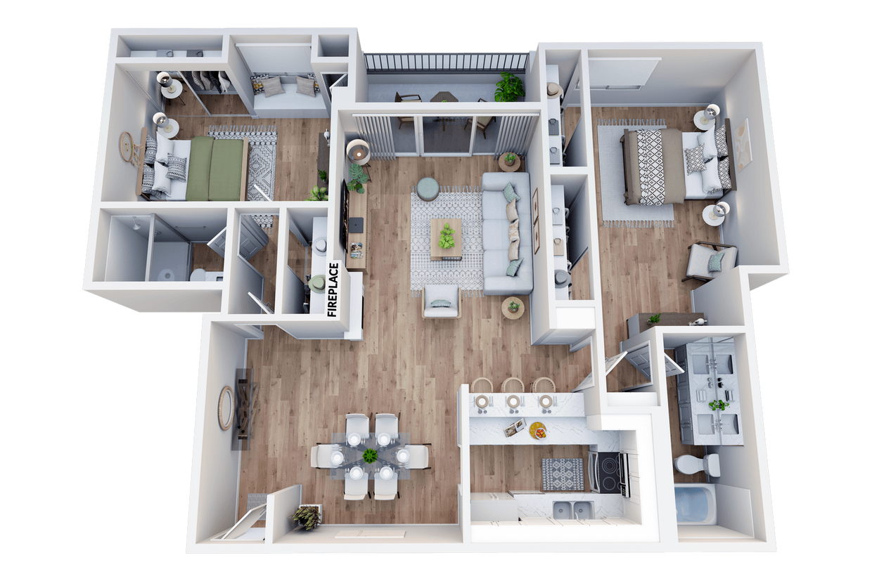 Floor Plan - 2 Bed 2 Bath